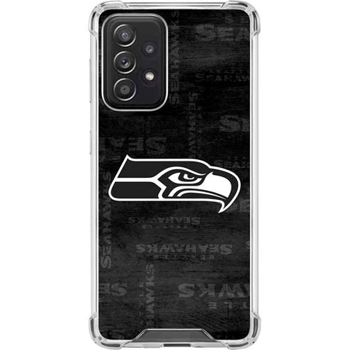 NFL Seattle Seahawks Black & White Galaxy A52 5G Clear Case